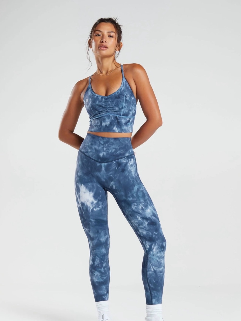 Gymshark Elevate Matching Set Lakeside Blue Spray Dye S
